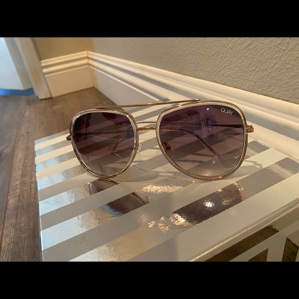 Quay Australia clear & gold sunglasses